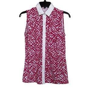 J. McLaughlin Women’s Sz S Betty Blouse Catalina Cloth Button Up Sleeveless Top